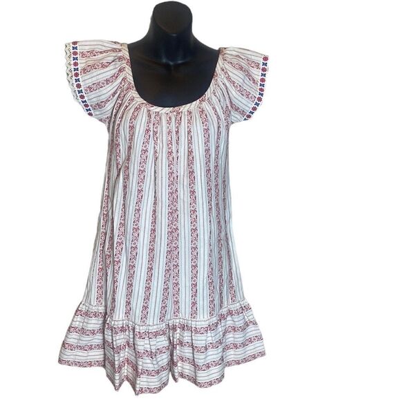 Alix of Bohemia women’s the Rosemary dress OS floral striped cap sleeve boho - Picture 1 of 4